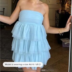 Beginnings Boutique blue tulle mini dress